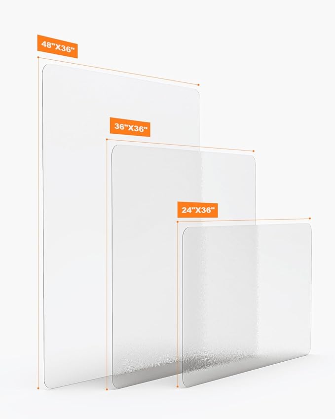 Small Clear Area Mat, 2'×3' PVC Waterproof Hard Floor Mat for Under Refrigerator