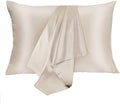 Silk Pillowcase for Hair and Skin 2 Pack 100% Mulberry Silk Bed Pillowcase Hypoallergenic Soft Breathable Both Sides Silk Pillow Case with Hidden Zipper, Queen Size Pillow Cases (Buff Beige)
