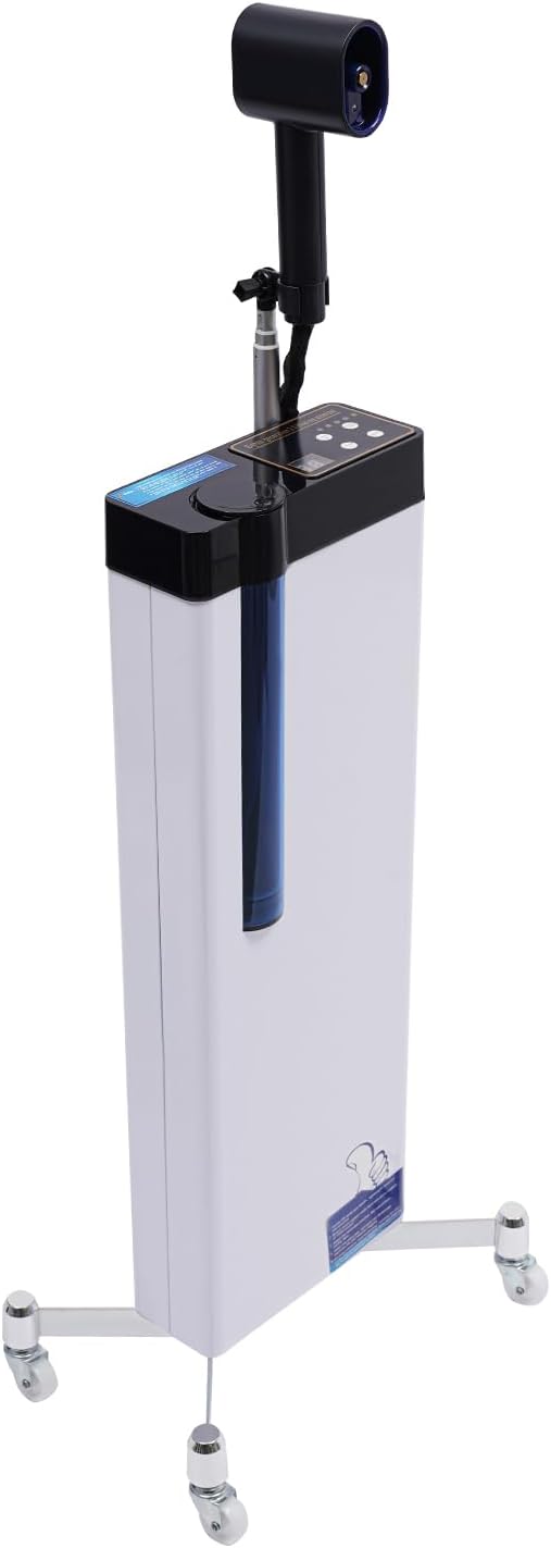 Nano Hair Steamer for Hairdressing Care 3-In-1 Nano Scale Spray Negative Ion Blue Light Intelligent Heating for Hair Scalp Care, 5 Gears, Removable Nozzle, 360° Telescopic Bracket, Height Adjustable