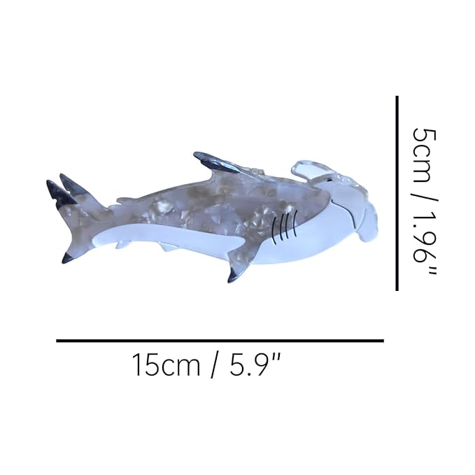 Novelty Hammerhead Shark Hair Clip,Acetate Hair Claw,Big Hair Clips for Women