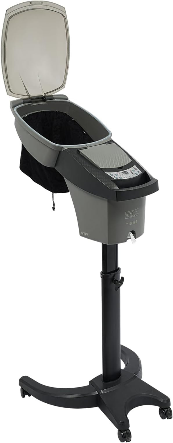 Bepritm 7 Light Hair Steamer, Standing Deep Conditioning Hair Steamer with Adjust Height & Wheels, 700W Hooded Micro Mist Ozone Scalp Hydration Steamer for Salons, Barbershops (Black)