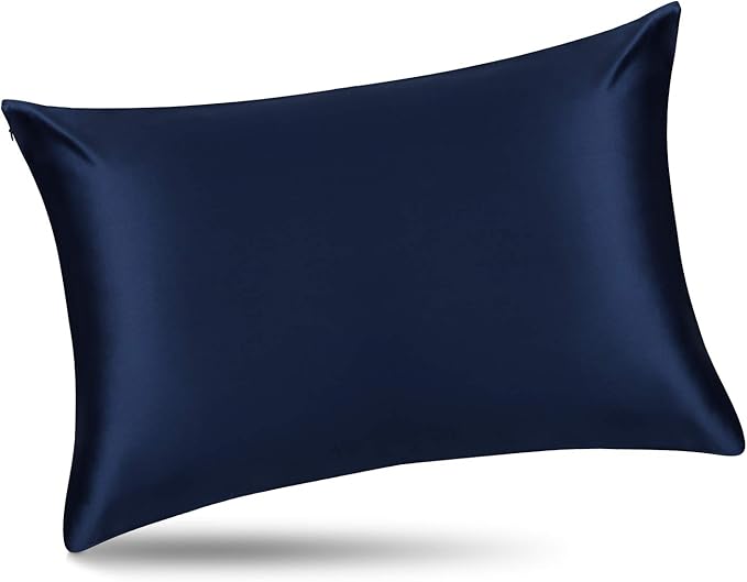 ALASKA BEAR Silk Pillowcase King Size for Skin and Hair Care Beauty Sleep 100 Percent Organic Mulberry Pillow Slip Case (1pc, Navy)