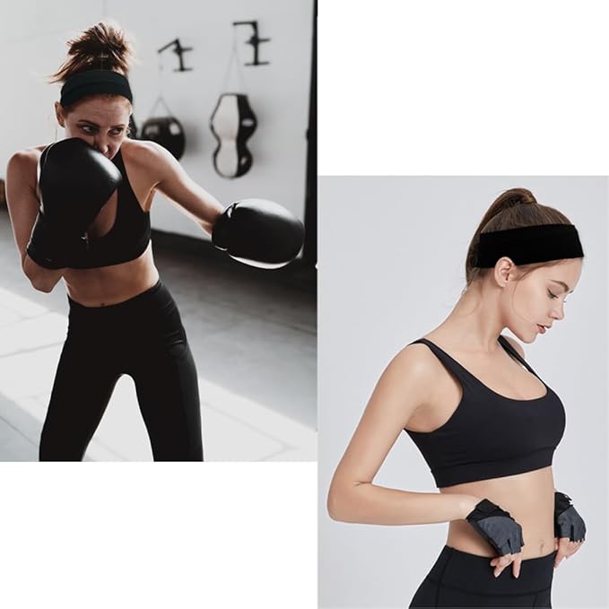 Headbands For Women 12 Pack Sweat Headband Yoga Elastic Black Head Bands Women’s Hair Band Workout Hairbands Accessories
