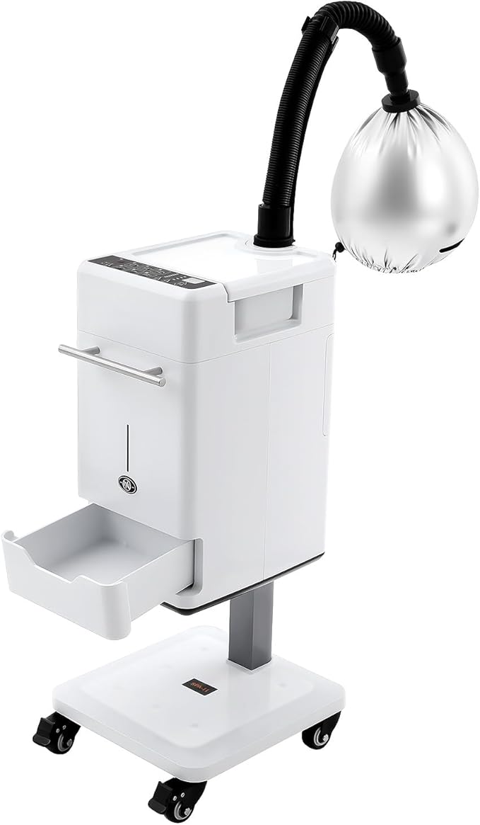 110v 500w Nano Hair Steamer Machine, Multifunctional Hair Dyeing Machine with 4 Wheels and 2 Steam Caps, 500W Hair Color Processor for Hairdressing Salons, Barber Stores, Beauty Salons