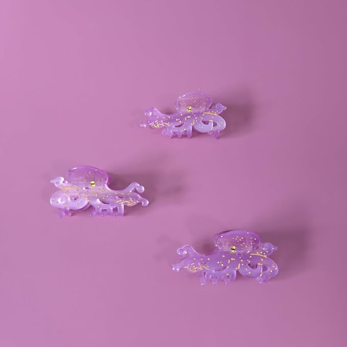 Small Octopus Claw Clip,Ocean Hair Clip,Acetate Hair Clips,Small Claw Clips for Women
