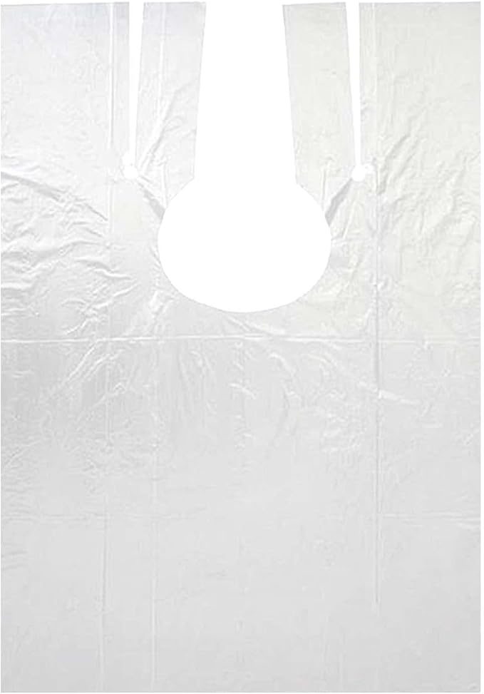 400 Pcs 35 x 47 Inch Disposable Clear Plastic Hair Salon Capes, Waterproof Barber Capes for Barbershop and Salon