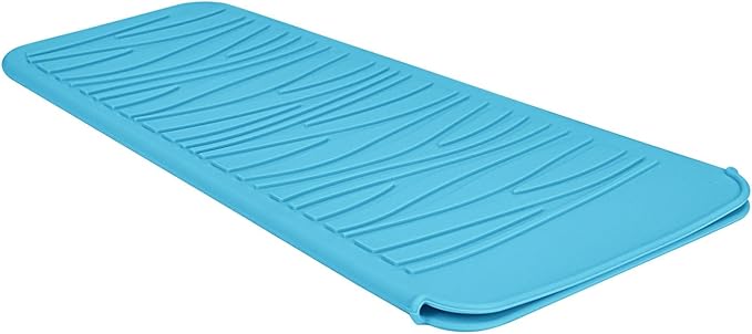 Silicone Heat Resistant Travel Mat Pouch for Hair Straighteners, Curling Irons, Wands, and Hot Styling Tools (Sky Blue) 1 Pack