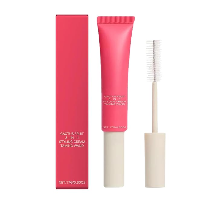 3-In-1 Hair Cactus Fruit Styling Cream & Hair Taming Wand– Hair Care Styling Cream,Tame Flyaways,Style Edges,Natural Shine,Light and Non-Greasy ﻿ (1 PCS)