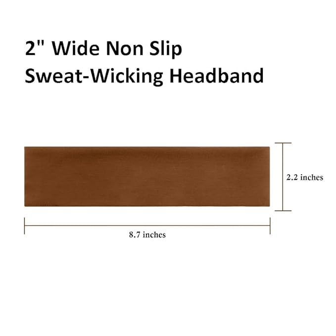 TERSE Headbands for Women Short Hair Non Slip Elastic Sweat Hairbands Soft Fabric Hair Bands Workout Yoga Running Sport Thin Hairwrap for Girls