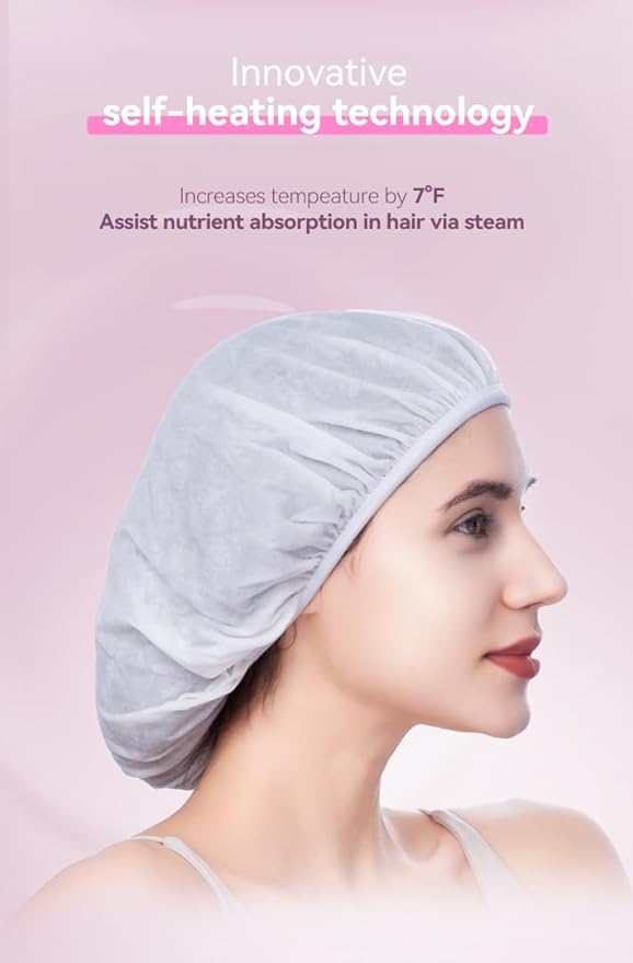 TIDEWAY Self-Heating Steam Hair Mask for Damaged Hair – 5-Minute Cordless Deep Conditioning Treatment with 5D Hyaluronic Acid & Triple Keratin, Salon-Level Repair for Dry, Frizzy Hair