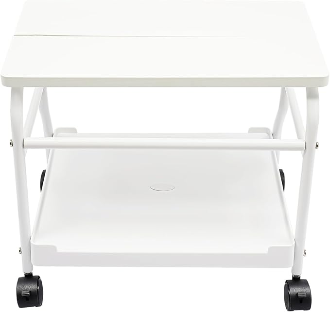 Beauty Salon Nail or Foot Bath Spa, 2Tier Portable Esthetician Trolley Cart Pedicure Manicure Funiture Massage Table Salon Supplies with 4 Wheels for Foot Rest, Hair Salons, Home (White)