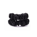 4 Pcs Silk Hair Ties, 22 Momme 100% Mulberry Hair Band, Silk Scrunchies for Women and Girls, 6A Grade No Damage Ponytail Holders (0.4in Width, Black)