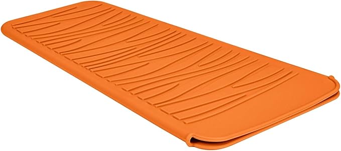 Silicone Heat Resistant Travel Pouch for Hair Styling Tools: Straighteners, Crimping Irons, Curling Wands, Flat Irons, and Waving Tools (Orange) 1 Pack