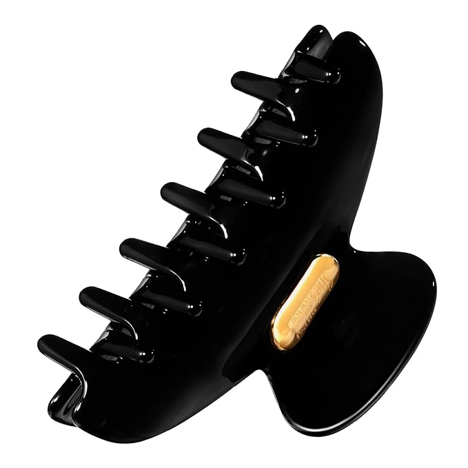 Acetate Hair Clip for Women, SHE'S FREE STYLE JUST FOR YOU [2024 New] Premium Tortoise Shell Hair Claw Clips, Butterfly Hair Accessory (Black-3.4")