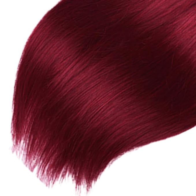 Ombre Bundles Human Hair Burgundy Straight Bundles 12 14 16 Inch Niegmeag 2 Tone Black and Red Bundle Double Weft 1B99J Straight Bundle Hair Weave 150g