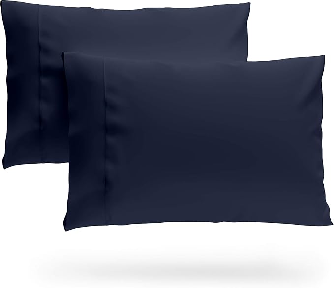 SKY BEDDINGS King Pillowcase Set of 2 - Soft Brushed Microfiber Pillow Cases with Envelope Clouser - Wrinkle-Free, Fade-Resistant Pillow Covers - 20 x 40 Inches, Navy Blue