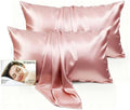 Set of 2 100% Silk Pillow Cases King - 6A Luxury Mulberry Silk Pillowcase for Hair and Skin - Anti-Wrinkle, Cooling & Smooth, Hidden Zipper - Pillowcases for Sleeping Women Girl, Boy, Pink