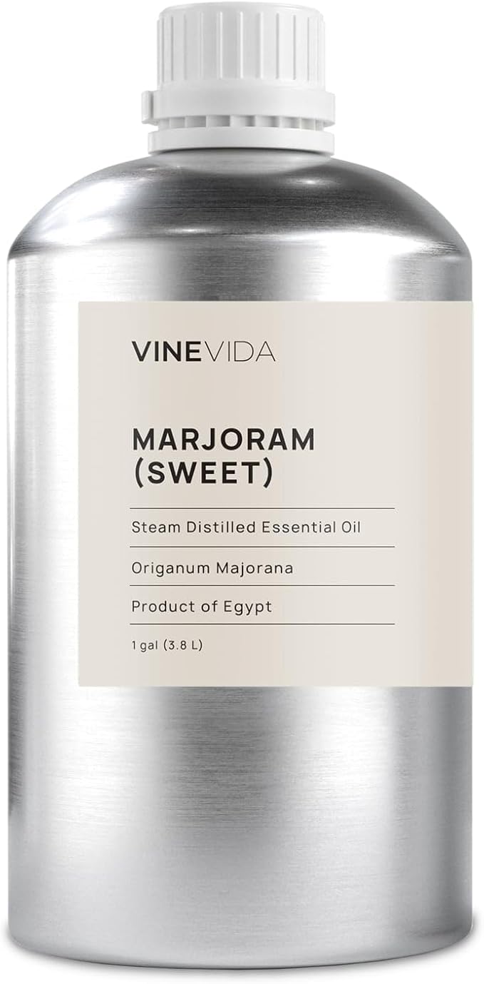 VINEVIDA Marjoram Essential Oil - Gallon Marjoram Oil Undiluted - Bulk Gallon Essential Oil for Soap Making & DIY Candle Scents - 8 lbs