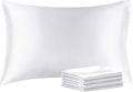 BEDELITE Satin Pillowcase with Zipper 4 Pack, White Pillow Cases King Size, Super Soft and Cooling Similar to Silk Pillow Cases, Gift for Women Men(20x40 Inches)