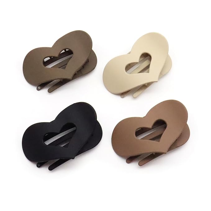 Flat Hair Claw Clips for Women,Matte Medium Hair Clips for Thick & Thin Hair- Comfortable Everyday Use for Office, Yoga, Party & Casual Styling (4PCS D)