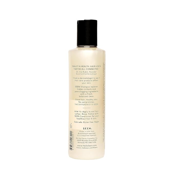 SEEN Shampoo & Conditioner Bundle - Scented, Non-Comedogenic & Hair Care - Dermatologist-Developed, Safe for Sensitive & Acne-Prone Skin
