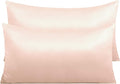 NTBAY Zippered Satin Pillow Cases for Hair and Skin, Luxury King Hidden Zipper Pillowcases Set of 2, 20x36 Inches, Pink