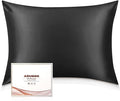 Adubor 100% Silk Pillowcase - Mulberry Silk Pillow Cases, 23 Momme 6A Grade Fibers, Silk Pillow Case for Hair and Skin Health, with Hidden Zipper (Queen 20''x30'', Black, 1PC)