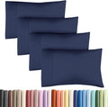 Queen Pillow Cases - 4 Pack - Super Soft Pillowcase Covers - Envelope Enclosure - Hotel Quality Pillow Protectors - Wrinkle Free, Shrink & Stain Resistant - Machine Washable - 20" x 30" (Navy Blue)