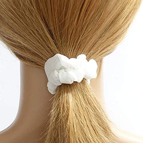 Pack of 12 Cotton Hair Scrunchies Single Jersey Solid Color Ponytail Holders Hair Ties for Girl (Light Pink)