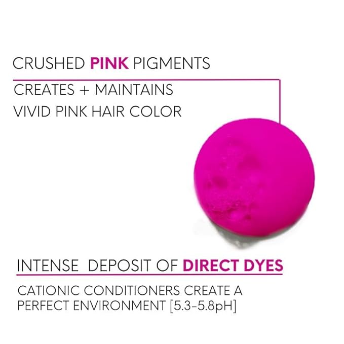 Watercolors Intense Color Depositing Shampoo, Semi Permanent Hair Color 8.5 oz - PINK