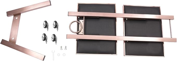 Hairstylist Trolley Cart with Wheels, 2 Tier Salon Tray Cart with Storage Platform, Stainless Steel Salon Service Station Hair Color Tray, Mobile Hairdressing Trolley for Spa Home Use (Rose-Gold)