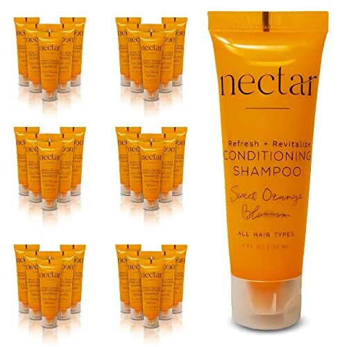 World Amenities - Nectar Bulk 2-in-1 Conditioning Shampoo - Sweet Orange Blossom, Mini Travel Size Toiletries - Hotel Amenities, Suitable for All Hair Types (25 Count)
