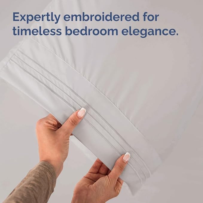 King Pillow Cases Set of 6 - Ultra Soft Hotel Quality Pillowcase Covers - Comfy. Cozy & Wrinkle Free - Shrink, Stain and Fade Resistant - Machine Washable Pillow Protectors - 6 Piece Set - Light Grey