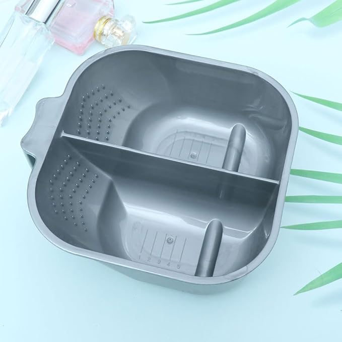 FRCOLOR Double Hair Dye Mixing Bowls with Handle 6.8 Inch Dual Compartment Hair Color Bowls for Salon and Home Use Coloring Tools