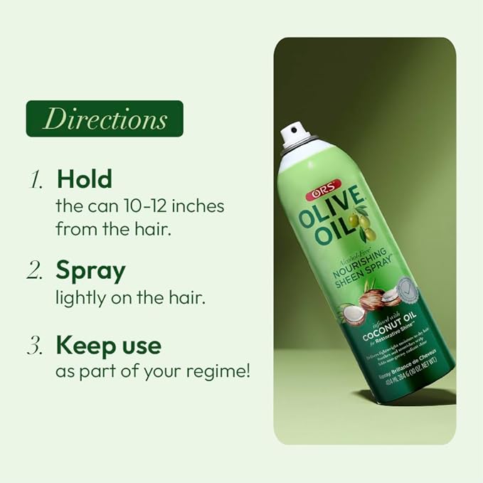 ORS Olive Oil Nourishing Sheen Spray infused with Coconut Oil 10 ounces