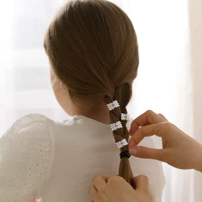 50 PCS Mini Hair Claw Clips， Bangs Strong Grip Multifunction Clamp Clips. (Transparent white)