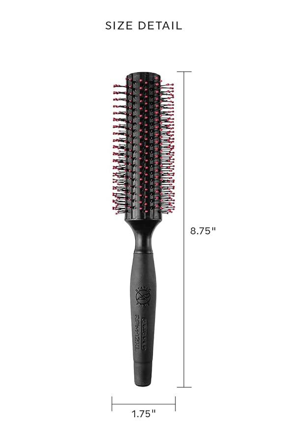 Cricket Static Free RPM 12XL Row Round Hair Brush - Effortless Curling, Blow-Drying, and Styling, Ideal for Adding Volume and Creating Smooth Finishes, All Hair Types