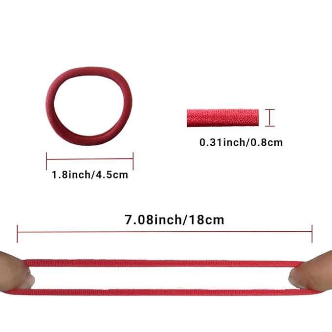 Hair Ties Hair Elastics Bands Seamless Cotton No Damage Thick Curly Hair Long-Lasting Braids Ponytails Holders All Hair Types Pain-Free Hair Accessories Women Men Macaron Colors 50 PCS