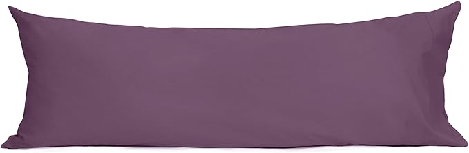 Sunflower Body Pillowcase 100% Cotton Long Pillow Cover/Case Envelope Closure 1 Pack, 21×54 inches Dark Purple, Soft and Breathable