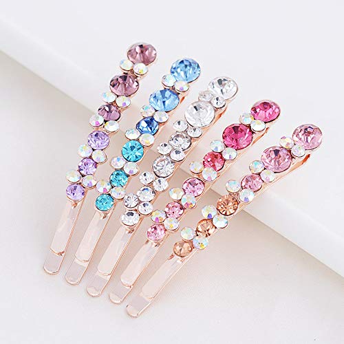WHITEBRIDGE 10pcs Vintage Colorful Diamond Hair Bobby Pins Metallic Barrettes Hair Clips for Women Girls - Retro Colorful Hairpins Bobby Pins