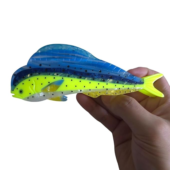 Novelty Aquatic Animals Hair Clips,Mahi-Mahi Fish Hair Clip,Cellulose Acetate Hair Clips,Big Claw Clips for Women