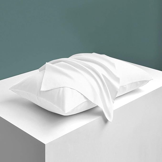 NTBAY Zippered Satin Pillow Cases for Hair and Skin, Luxury Queen Hidden Zipper Pillowcases Set of 2, 20x30 Inches, Pure White