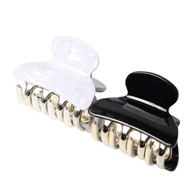 1.57 inch Floral Printed Small Acrylic Hair Claw Clips for Girls and Women,Plastic No-Slip Grip Jaw Hair Clip Hair Jaw Clamp,Pack of 12 (Color C)