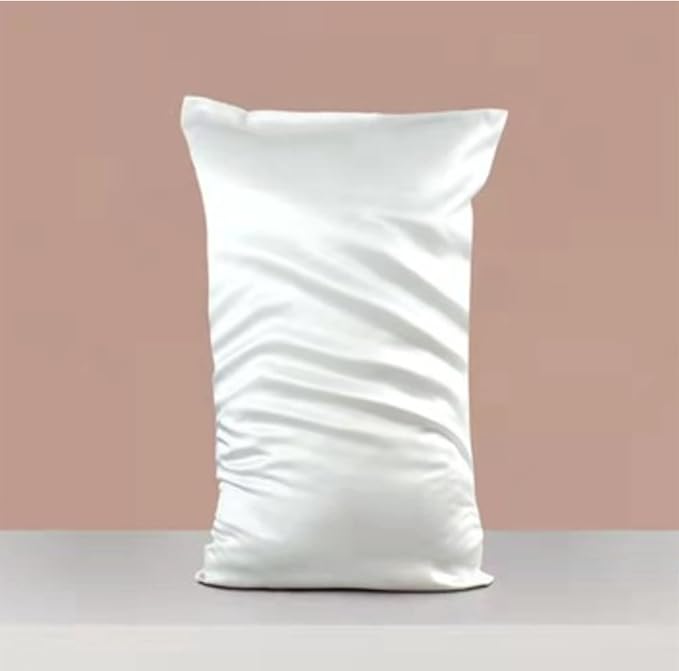 Premium Mulberry Silk Pillowcase for Hair and Skin Made in USA, Anti Acne Pure Silk Pillow Cases White Queen, 100% Real 22 Momme Pillow Cover, Anti Wrinkle, 1 Pc 20"x30" (Queen, White)
