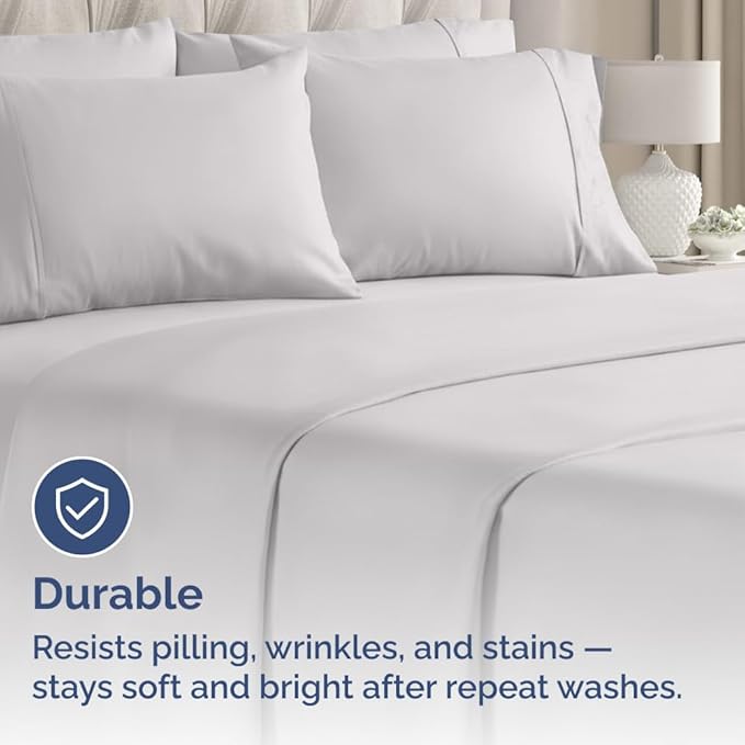 Queen Pillow Cases - 4 Pack - Super Soft Pillowcase Covers - Envelope Enclosure - Hotel Quality Pillow Protectors - Wrinkle Free, Shrink & Stain Resistant - Machine Washable - 20" x 30" (Light Grey)