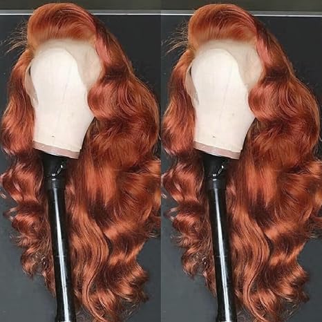 Ginger Wig Human Hair 13X4 HD Transparent Lace Front Wigs Human Hair Pre Plucked with Baby Hair Chestnut Brown #33 Human Hair Wigs For Women 24Inch