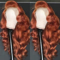 AMIRTY Ginger Wig Human Hair 13X4 HD Transparent Lace Front Wigs Human Hair Pre Plucked with Baby Hair Chestnut Brown #33 Wigs For Women Glueless Wigs Human Hair 20 Inch