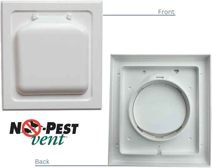 No-Pest Vent 6" Dual Door Exhaust Vent Cover – Outdoor Vent Cap for Bathroom Fans & Range Hoods – Pest Proof, Energy Efficient, Not for Dryer Use (Brown, 6 inch W/O Duct Tube)
