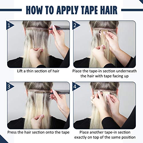 Full Shine Tape in Hair Extensions 22Inch Skin Weft Tape in Color Dark Brown 3 Fading to 8 and 22 Blonde Seamless Remy Invisible Natural Human Hair Extension 20Pcs for Women 50Gram Soft