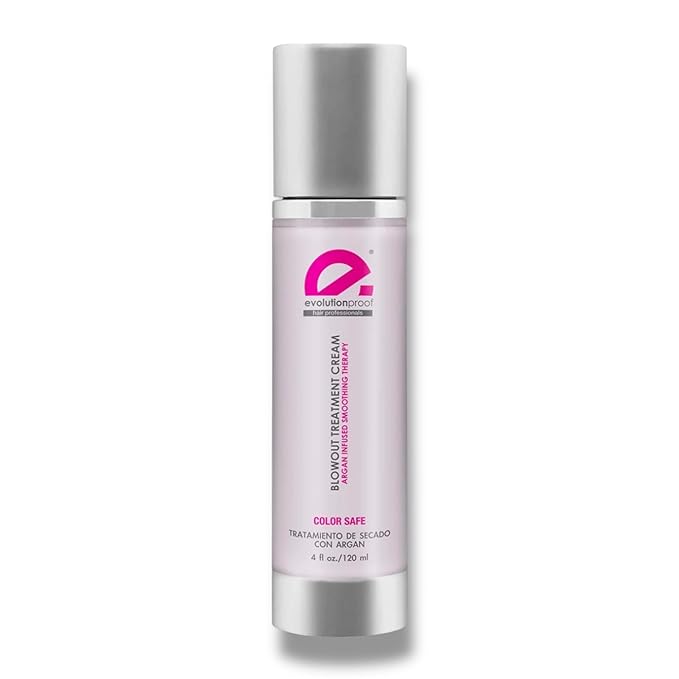 EvolutionProof Keratin Blowout Treatment Cream – Heat-Activated Smoothing & Shine Cream with Silk Protein & Argan Oil – 4.3 oz